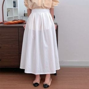바스락 나일론 핀턱 주름 밴딩 롱 스커트 플리츠 A라인 a906_P420740290
