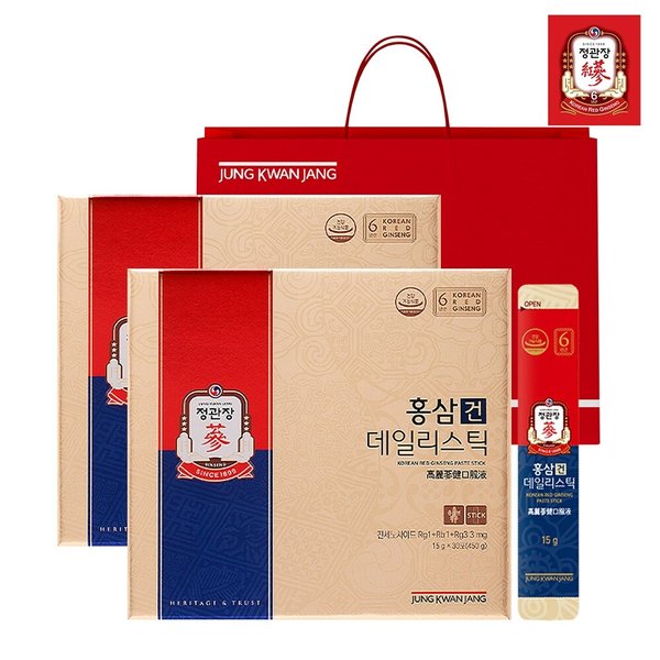 홍삼건 데일리스틱 30포 x 2개 선물세트 + 쇼핑백