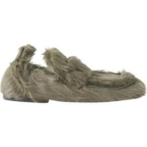 Fur Padded Loafer Shoes (Khaki)