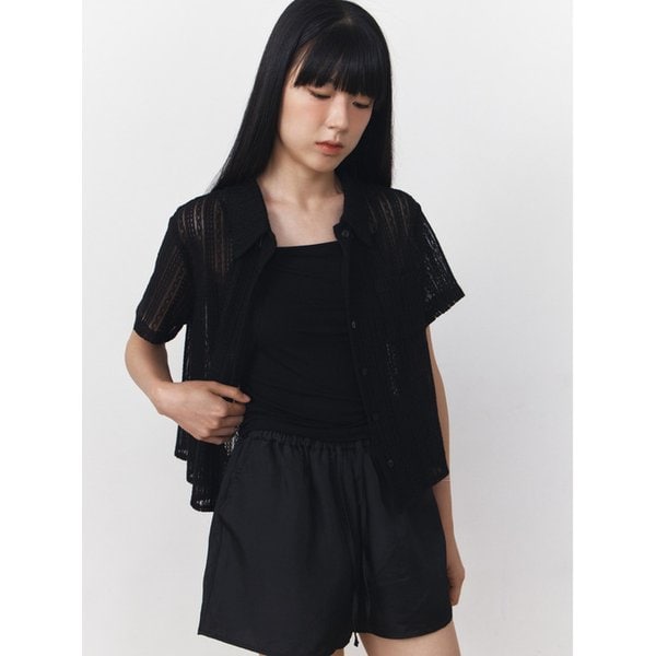 CROP LACE KNIT SHIRT_2COLOR