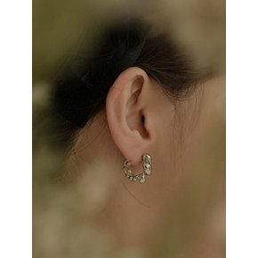 [Silver925] Bran Twist Huggie Earrings