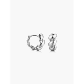 [Silver925] Bran Twist Huggie Earrings