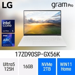 LG전자 그램 프로17 17ZD90SP-GX56K - 램16GB / NVMe 2TB / 윈도우11홈