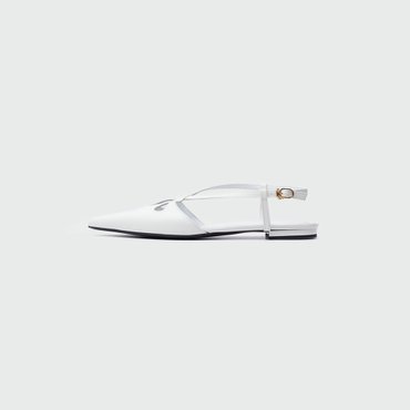 EENK WINSELY  Point Toe Cross-Strap Flat Sandals - Ivory