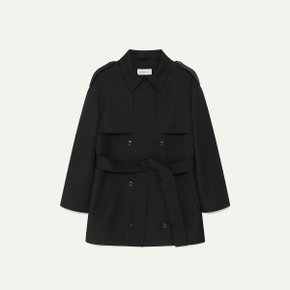 Lien Half Trench Coat Black