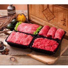 [냉장][안동한우] 1+등급이상 한우정육 모둠세트 2.0kg(1+등급이상 국거리500g + 불고기500g + 산적500g + 다짐육500g)