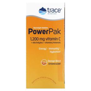 미국직구 Trace Minerals 트레이스미네랄 파워팩 1200mg 비타민C 오렌지 블래스트맛 4.8g 30봉