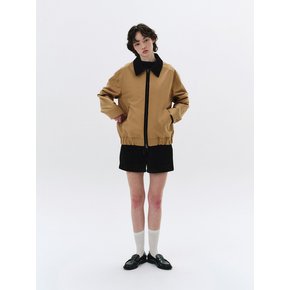 Cotton Blouson Jacket - Beige