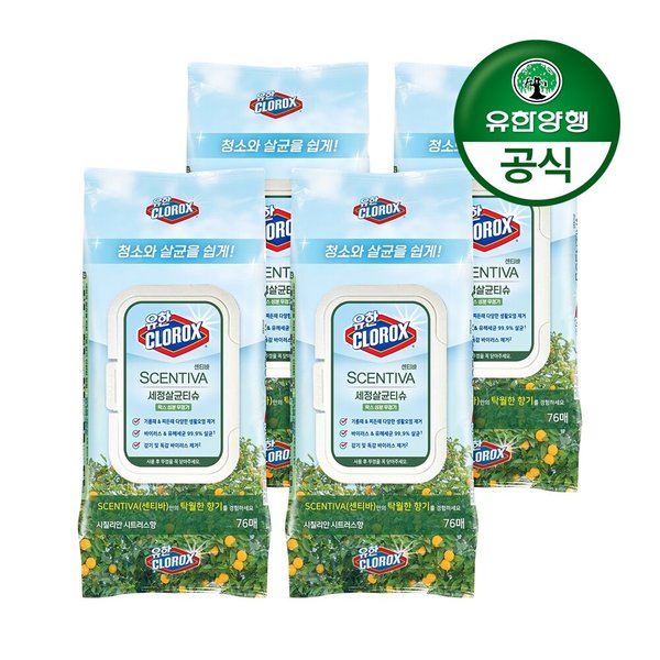 센티바 세정살균티슈 시칠리안 시트러스 76매x4개