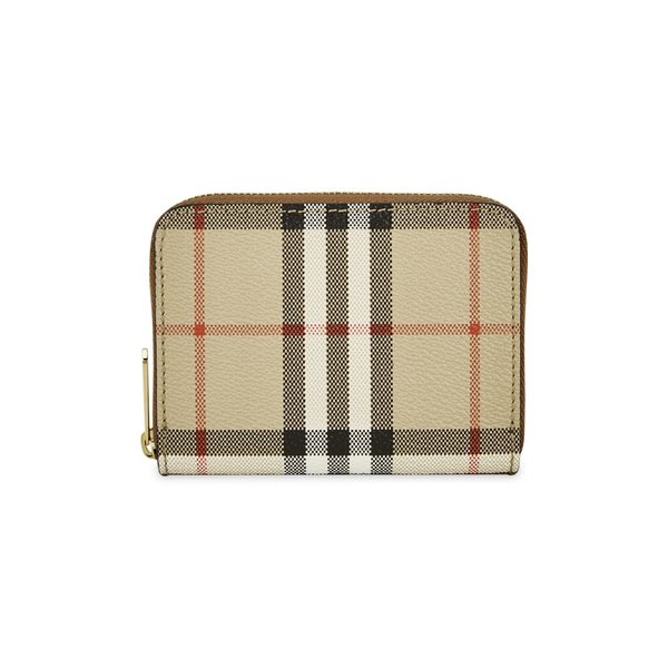 버버리 여성 체크 지퍼 빈트체크/브라이어브라운 카드지갑 8070600