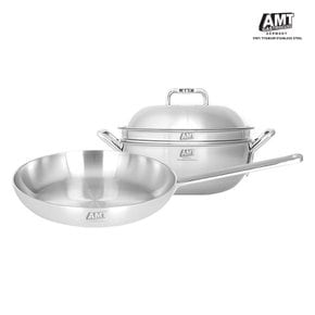 316Ti  스텐 2종 세트 (24cm플랫팬 + 24cm 파티웍)
