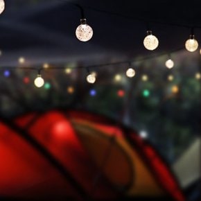 태양광 LED 와이어 알전구 버블 앵두 트리등 태양열 칼라 줄조명 스트링라이트 야외 캠핑