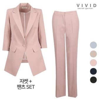 비비드시크릿가너 VIVID SET 여성 여름 마터치 정장자켓+정장팬츠 세트