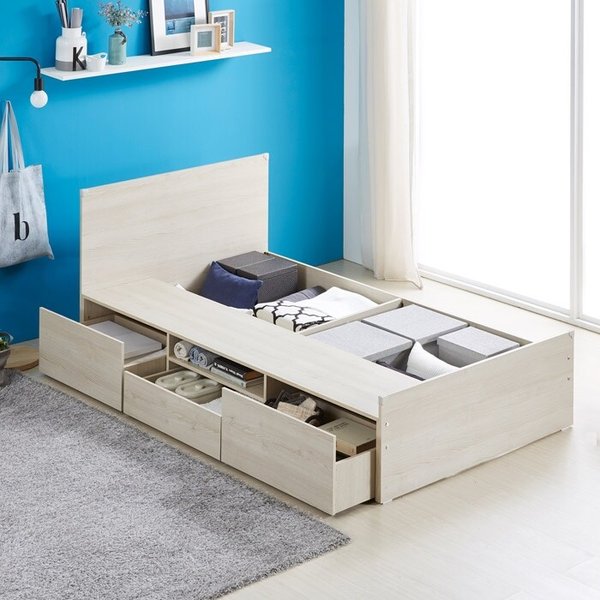 [숨결]루미1 서랍 침대 슬림S