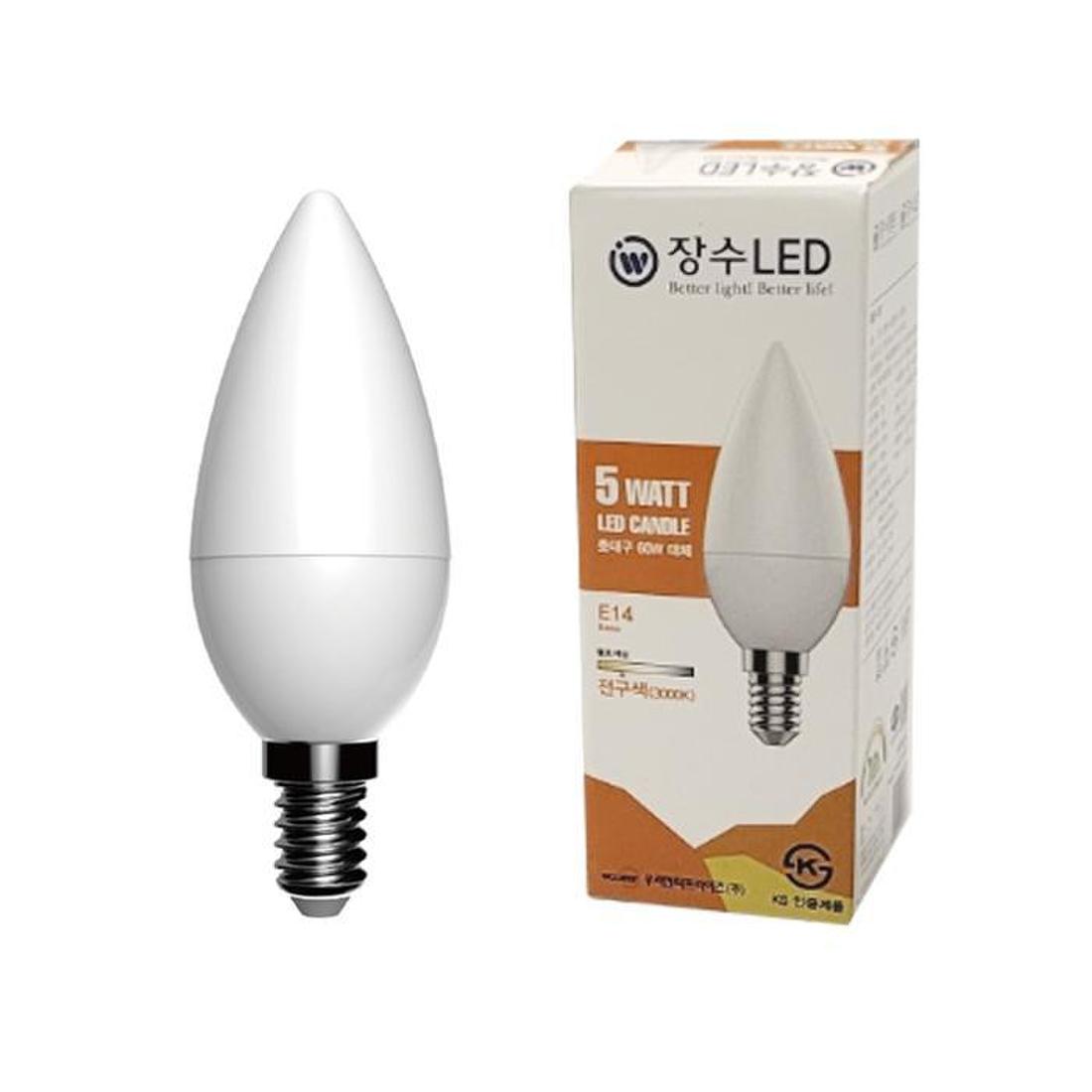 장수램프 불투명 LED 촛대구 E14전구색 꼬마전구 캔들(1)