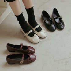 ljh003-5 round ribbon maryjane flat _ 3colors