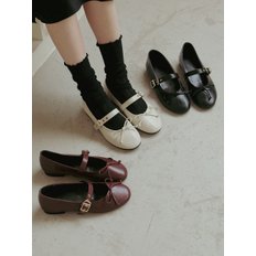 ljh003-5 round ribbon maryjane flat _ 3colors