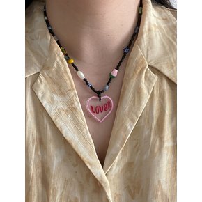 Flower Heart Beads Necklace_NC267