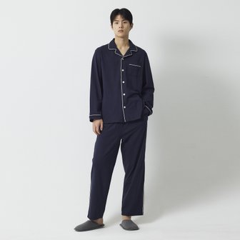 JAJU 남 스마트 코튼 10부 파자마 세트(NAVY / MELLANGE GREY)