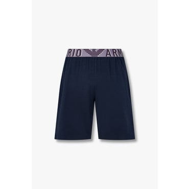 EMPORIO ARMANI 남성 볼드 로고 밴딩 라운지 쇼츠 (0815131001)
