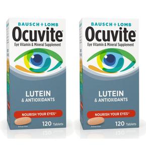 [해외직구] Bausch Lomb 바슈롬 오큐바이트 루테인 비타민 미네랄 120정 2팩 Ocuvite Vitamin & Mineral Supplement Tablets with Lutein,