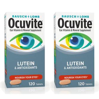  [해외직구] Bausch Lomb 바슈롬 오큐바이트 루테인 비타민 미네랄 120정 2팩 Ocuvite Vitamin & Mineral Supplement Tablets with Lutein,