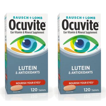  [해외직구] Bausch Lomb 바슈롬 오큐바이트 루테인 비타민 미네랄 120정 2팩 Ocuvite Vitamin & Mineral Supplement Tablets with Lutein,