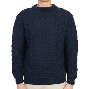 글로버올 글로버올 MK5090 ARAN NAVY 남자 울 니트 레귤러핏