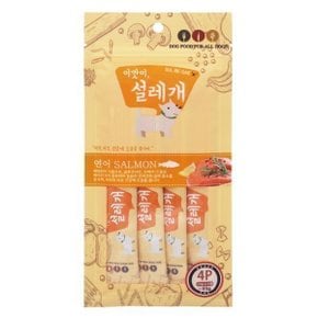 설레개 기능성 강아지 츄르 연어 피부 4P