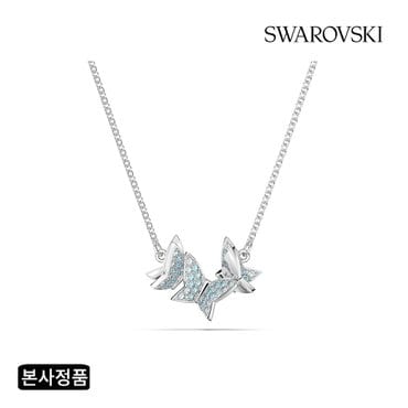 스와로브스키 [본사정품/쇼핑백증정] Lilia 블루 로듐 목걸이 5662181