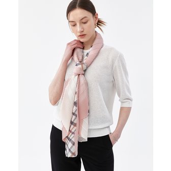 닥스 [24SS] [D-SCARF] 핑크 체크배색 플리츠 스카프 DLSC4B115P2