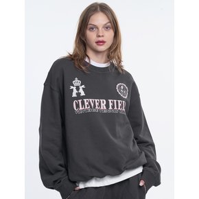 Season emblem wide sweatshirt_Charcoal