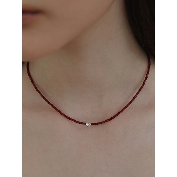 (실버925) 데인티 하트 비즈 목걸이 NZ2443