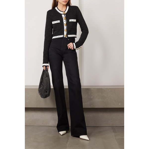 크롭 메탈릭 니트 가디건 블랙 1647597306802693