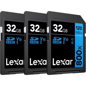미국 렉사 sd카드 Lexar 32GB HighPerformance 800x UHSI SDHC Memory Card Blue Series 3Pack 1