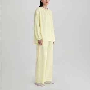 여 퓨어 코튼 긴팔 파자마 셔츠(YELLOW / NAVY)