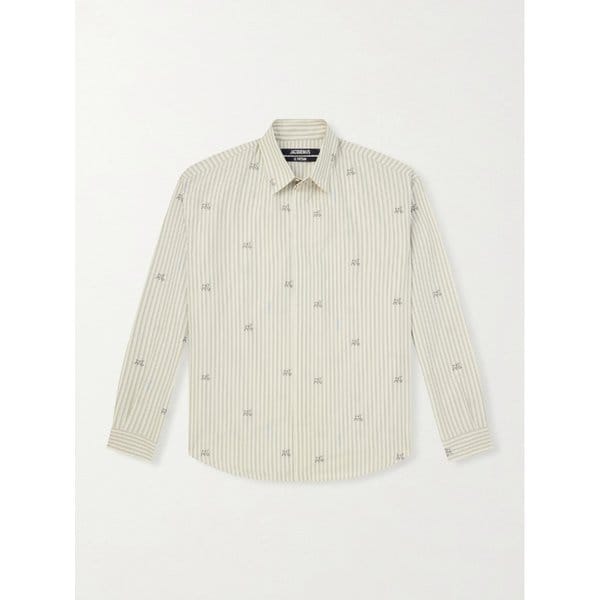 자수 스트라이프 코튼 셔츠 46376663162968024