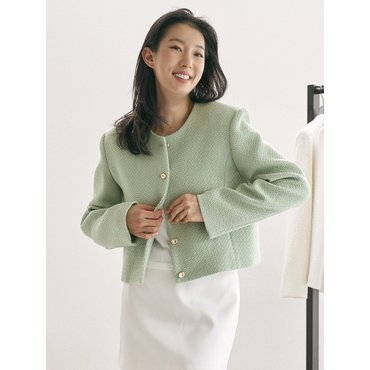 아르카익 spring tweed jacket_avocado