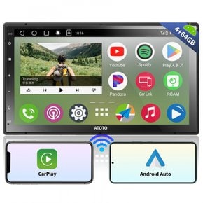 A6 2 DIN 4G + 64G Android 1280720 QLED CarPlay & Android Auto, GPS WiFiBTUSB 오디오