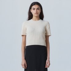 Comfort Blend Ribbed Knit Top Cream