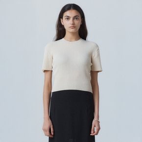 Comfort Blend Ribbed Knit Top Cream