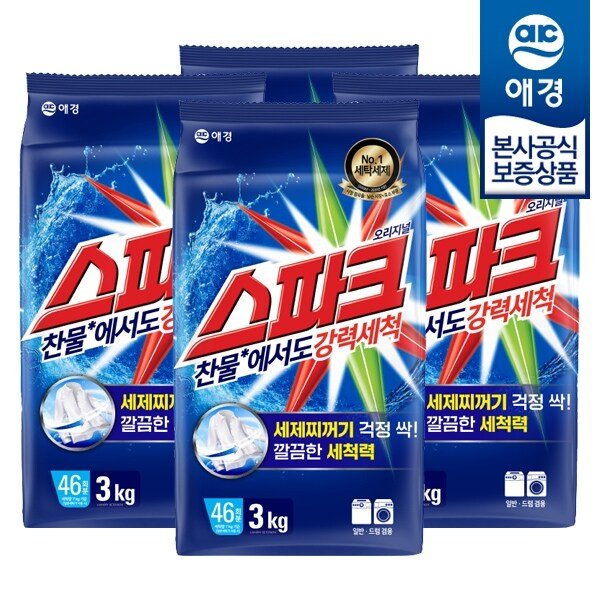 스파크 세탁세제 리필 3kg x4개