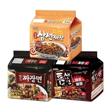 팔도 짜장면(4입)+틈새매운짜장(4입)+일품삼선짜장(4입)