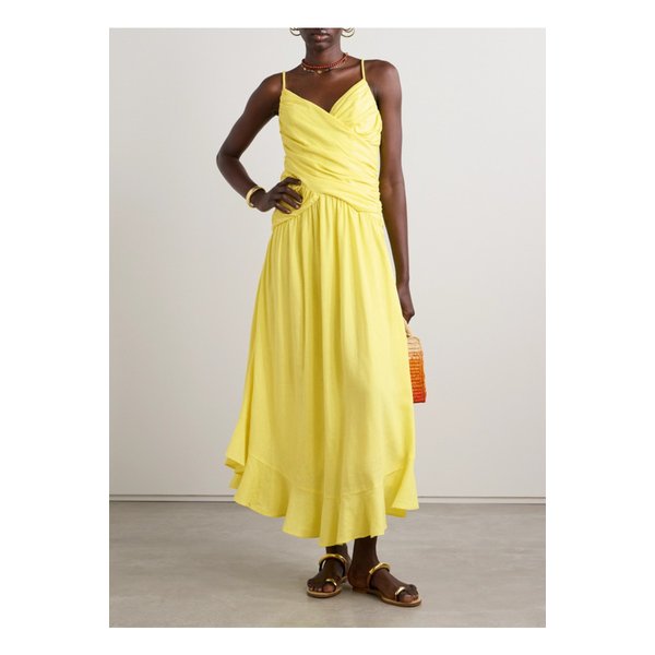 팜리오 주름 리넨 혼방 맥시 드레스 옐로 1647597340039205