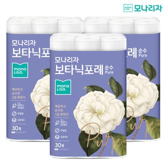 모나리자 보타닉포레 순수 27m*30롤 x 3팩 (천연펄프)