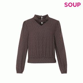 SOUP컷아웃 브이넥 패턴 블라우스 SA9LS39SG