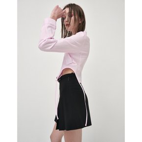 Side Shirring Slim Shirt, Pink