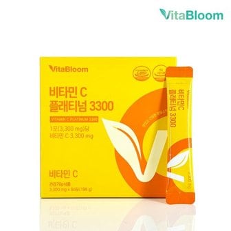  비타블룸] 2개월분 비타민C 100% 플래티넘 3300 3.3g x 60포 식약처인정 건강기능식품