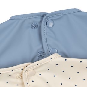 국내공식 콩제슬래드 디너 빕 슬리브 턱받이 2팩 NAVY DOT RAIN WASHED