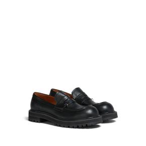 penny-cut leather loafers black MOMR005503P6453-00N99 black